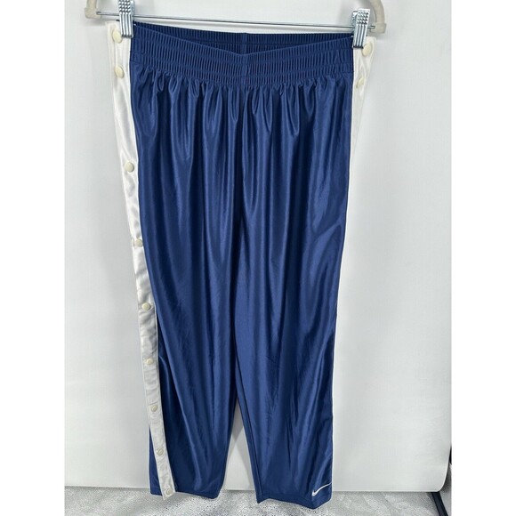 Vtg 90s Nike Team Sports Tear Away Snap Basketball Warmup Pants Men Medium Blue